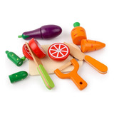 Brinquedo De Cozinha Frutas Para Cortar Magnética Montessori
