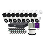 Kit 16 Cámaras 5mp Metal 106° 4tb Purple Dvr 4k 305m Dahua