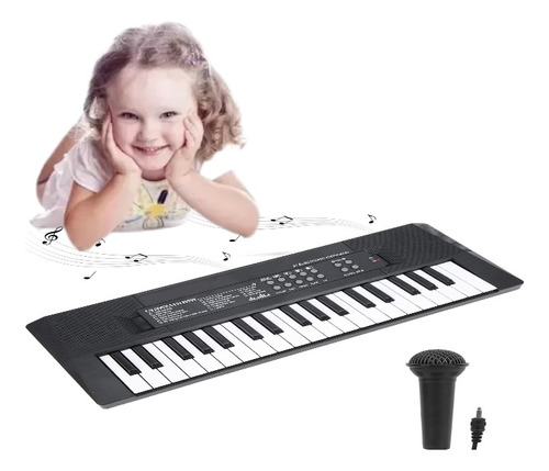 Teclado Electrónico De 37 Teclas Para Niños Negro