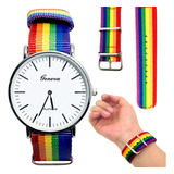 Reloj Pulsera Lgbt Orgullo Gay Extensible Arcoíris Colores