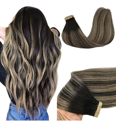 Extensiones De Cabello 100% Naturales 50gramos 18in Negro A