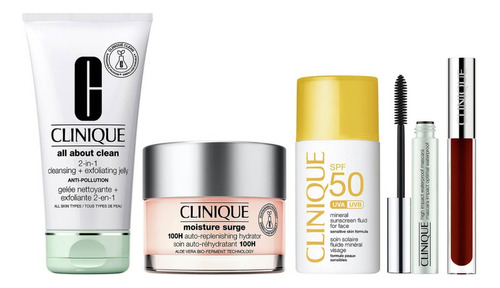 Set Clinique: Limpiador + Crema + Solar + Máscara + Gloss Momento De Aplicación Día/noche Tipo De Piel Normal