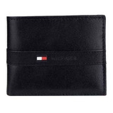 Billetera Tommy Hilfiger 31tl22x062 Color Black De Cuero - 8.9cm X 11.4cm X 1.3cm