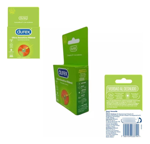 Condones Durex Lubricados Perservativos Ultra Sensitivo 