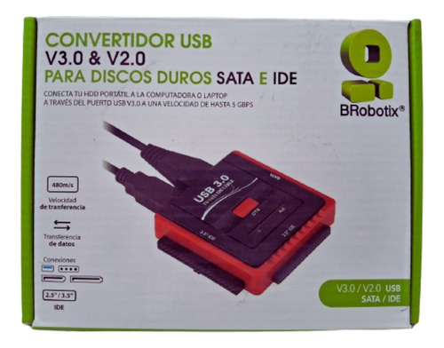 Brobotix 263809 Convertidor Usb 3.0 2.0 Ide Sata 480m/s