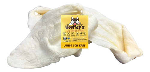 Woofley's Orejas De Vaca Blancas  (12 Unidades)  Las Mejor