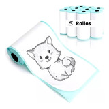 Rollos Papel Adhesivo Impresora Térmica Blanco - 5 Unidades