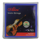 Encordado Para Violin Alice Acero Recubierto En Aluminio
