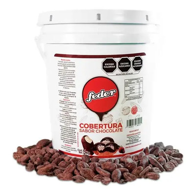 Cobertura de Chocolate Feder Crujiente Duro 5kg para Helado y Postres | Meses sin interés