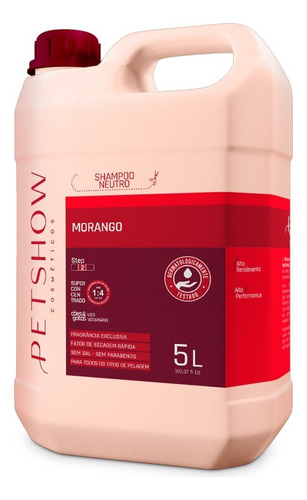 Shampoo Neutro Morango 5l Pet Show