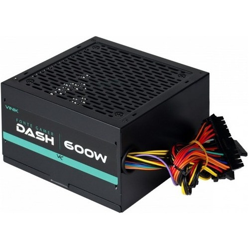 Fonte Para Pc Gamer 600w Real Dash Vinik Preto Vfg600w