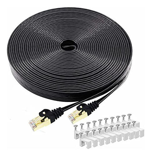 Cable Ethernet Cat 8 40 Ft - Alta Velocidad 40gbps - Negro