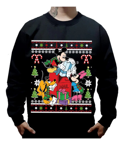 Sueter Navideño Mickey Mouse Noche Buena Regalos Sudadera