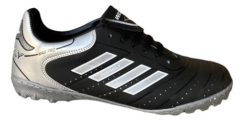 Tenis Futbol Rápido Fut7 Negro Plata Weasley Cosido | Envío gratis