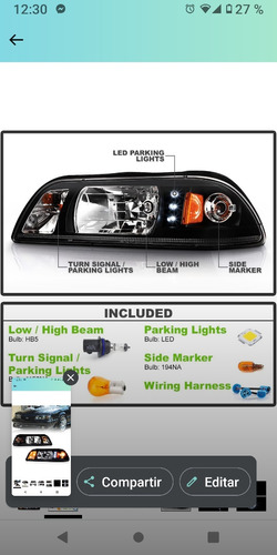 Faros Ford Mustang 87/92 Foto 3