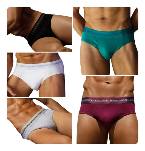 Pack X3 Slip Cromosoma Xy Algodon/lycra Liso Art 2430 S-xxl