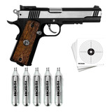 Pistola Pressão Airsoft Metal 1911 4,5mm Cb391 1 Alvo 5 Co2