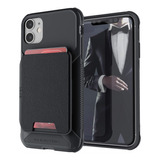 Carcasa Tarjetero Para iPhone 11 - Ghostek Exec Color Negro Liso