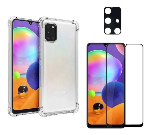 Capinha + Película De Vidro 3d + Câmera Para Galaxy A71