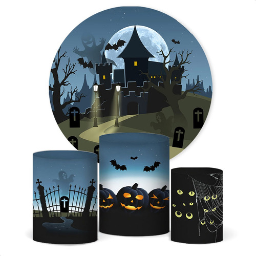 Trio Capa Cilindro + Painel Halloween Veste Fácil C/elástico