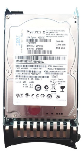 Hd Ibm 500gb 7.2k 2,5 6gbps Sas Pn 42d0708 42d0711 42d0707 @