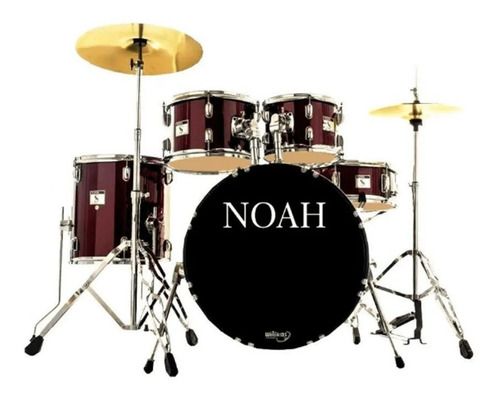 Bateria Acústica Noah Sc5 Metallic Wine Bumbo 22 Completa