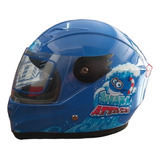 Casco Cerrado Infantil Azul Con Luz 