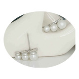 Aretes Perlas Diamantes Finas Oro Blanco 18k  Elegantes 