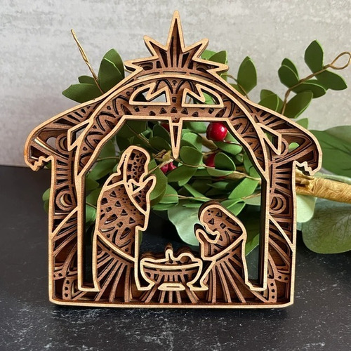 Cuadro Nacimiento De Madera Pesebre Figura Decorativa