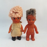 Dos Muñecas Chicas Antiguas - 10cm