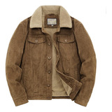 Chaqueta Vaquera De Pana Con Forro Polar Vintage Para Hombre