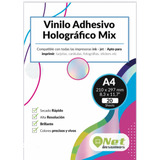 Vinilo Adhesivo Holografico Mix 20 Hojas Modelo Mix