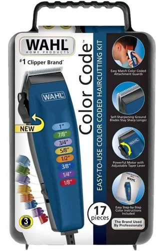 Máquina Para Corte De Cabello Wahl® Color Code Kit 17 Piezas Color Azul