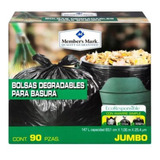 Bolsa Para Basura Member's Mark Jumbo Biodegradable Con 90 P Color Negro