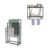 Foverone 3 Tier Towel Rack For Bathroom & Industrial Shelf W