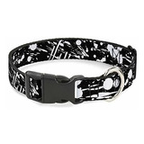 Collar De Gato Breakaway Splatter Negro Blanco 8 A 12 Pulgad