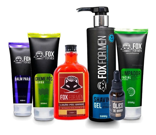 Kit Barbear Fox For Men Profissional Pré E Pós 6 Produtos