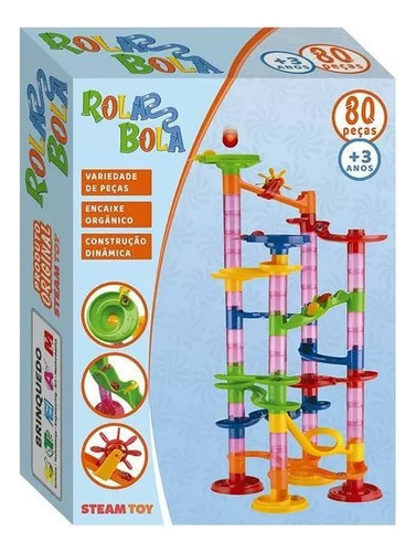 Blocos De Montar Rola Bola 80 Peças Steam Toy