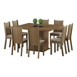 Conjunto Sala De Jantar Clarice Madesa Mesa Com 8 Cadeiras