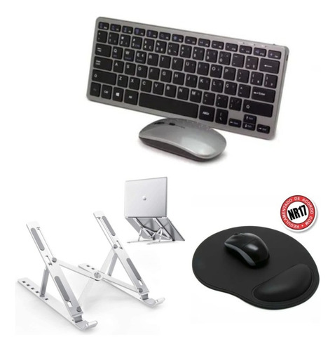 Teclado E Mouse Bluetooth+ Sup +mouse Pad P/ Notebook Dell 