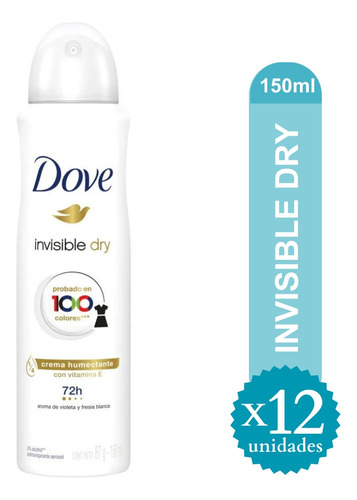 Pack Desodorante Dove Invisible Dry 150ml X 12 Unid - Ma