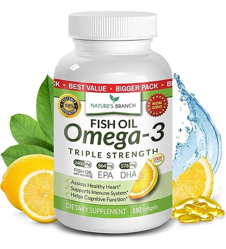 Nature's Branch Píldoras De Aceite De Pescado Omega 3 180und