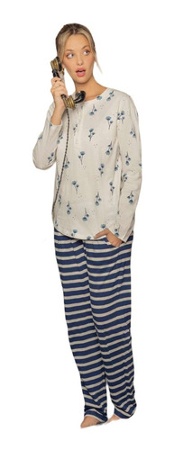 Pijama Mujer Invierno Algodón Talles Grandes Lencatex 23367e