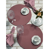 04 Capa Souplat 35cm+04 Base Mdf+04 Guardanapos +anel Cor Rose