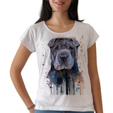 Remera Perro Shar Pei Animal Mujer Purple Chick