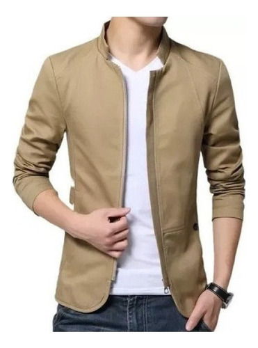 Blazer Casual De Cuello Alto De Algodón Para Hombre A