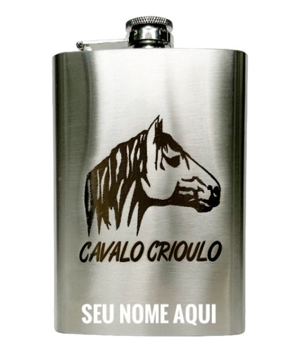 Cantil Whisky Personalizado Cavalo Crioulo E Nome