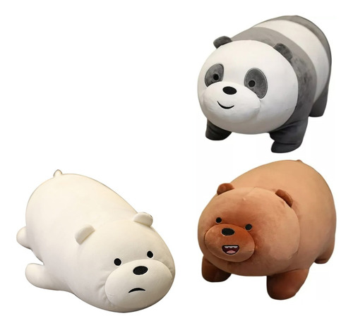 Osos Peluche Escandalosos De 30cm Pardo,polar Y Panda 3 Pcs