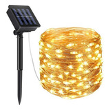 Guirnalda De Luces Led Solares Con Cable De Cobre P/exterior