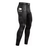 Compresion Pantalones Bolsillos Gym Leggins Capa